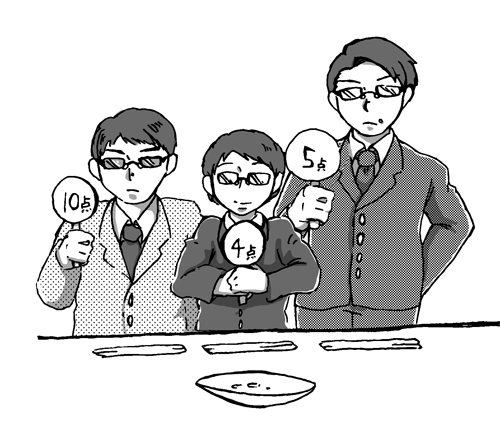 展示会前の試食会はバイヤー気分で批評